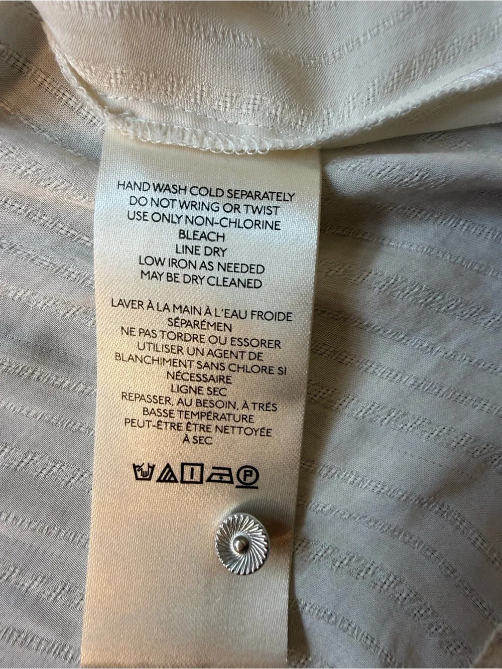 Anthropologie Cream Puff-Sleeve Button Front Blouse Size Small Oversized